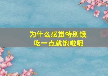 为什么感觉特别饿 吃一点就饱啦呢